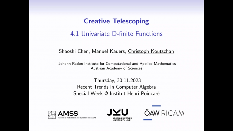 Creative Telescoping - Part 11