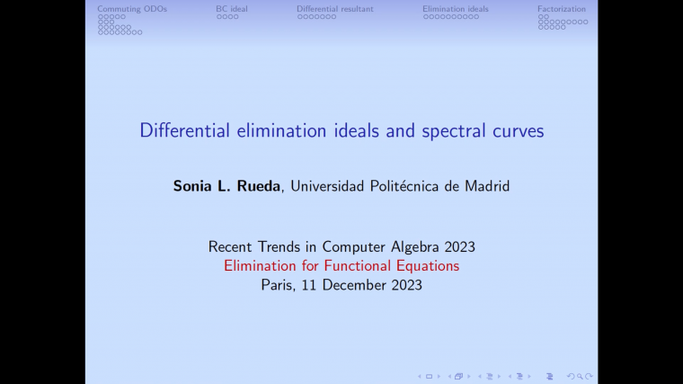 Differential elimination ideals and spectral curves - Part 1
