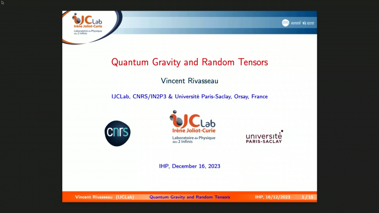 Gravité quantique et tenseurs aléatoires - Part 1