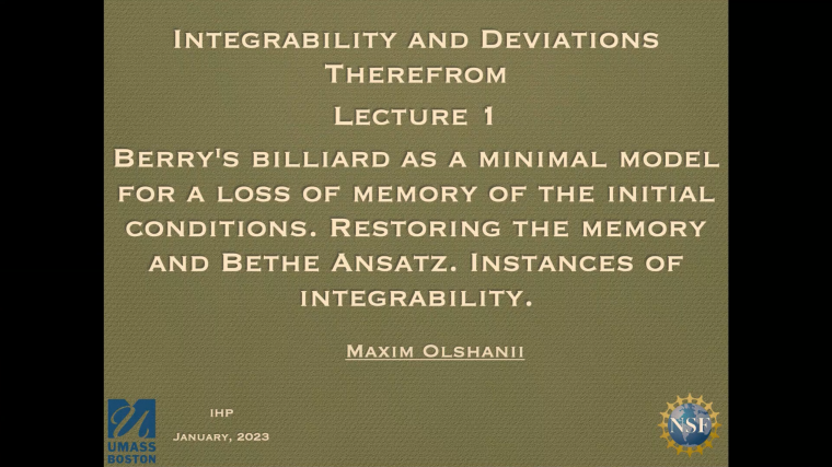 Integrability and deviations therefrom - Lecture 1