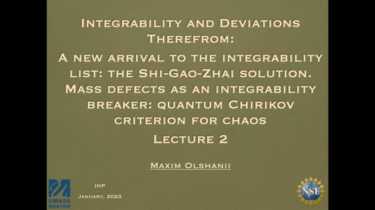 Integrability and deviations therefrom - Lecture 2