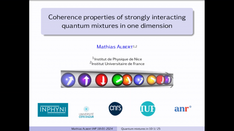 Coherence properties of strongly interacting quantum mixtures in one dimension