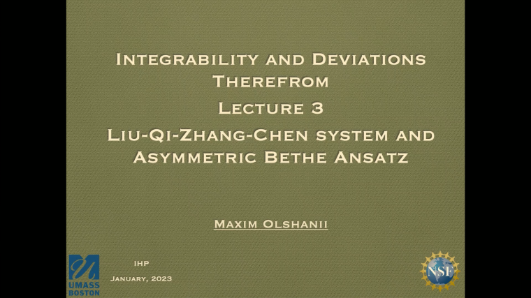 Integrability and deviations therefrom - Lecture 3