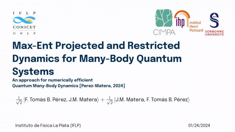 Max-Ent Projected and Restricted Dynamics for Many-Body Quantum Systems
