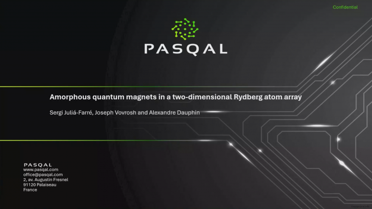 Amorphous quantum magnets in a two-dimensional Rydberg atom array
