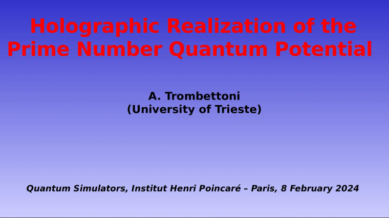 Holographic Realization of the Prime Number Quantum Potential