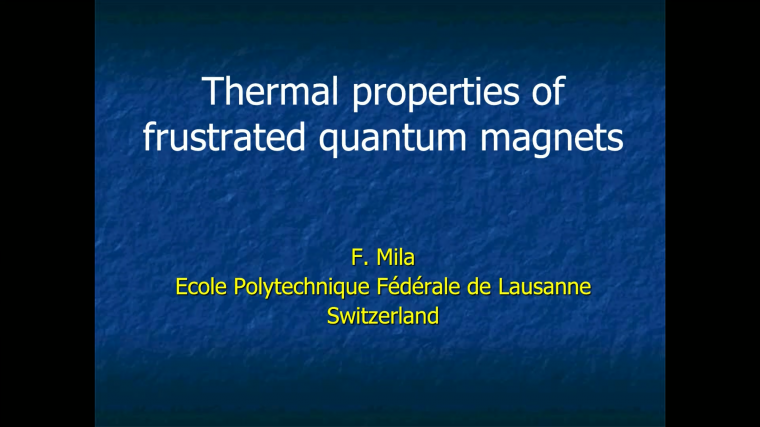 Thermal properties of frustrated quantum magnets