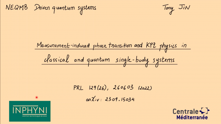 Measurement-induced phase transition and KPZ physics in classical and quantum single-body systems