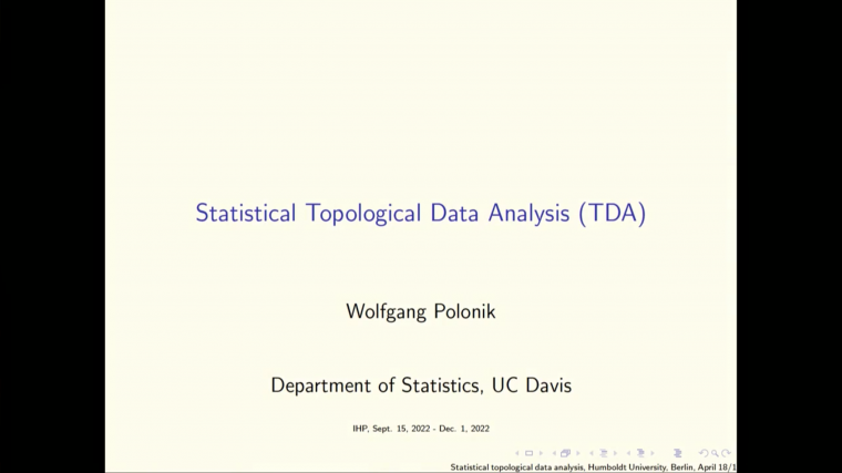 Statistical Topological Data Analysis - Part 1