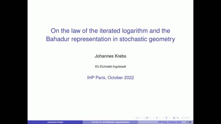 On the law of the iterated logarithm and Bahadur representation in stochastic geometry