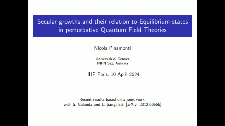 Secular growths and their relation to Equilibrium states in perturbative Quantum Field Theories