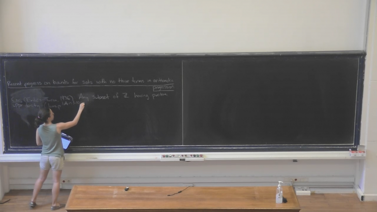 [1196] Recent progress on bounds for sets with no three terms in arithmetic progression