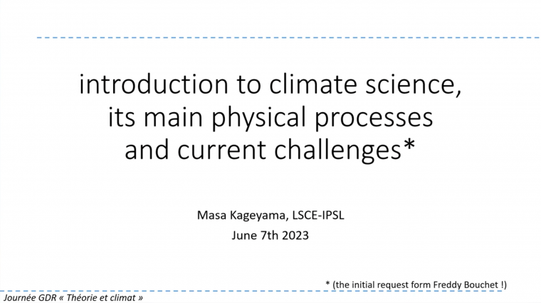 Introduction to climate science, its main physical processes and current challenges