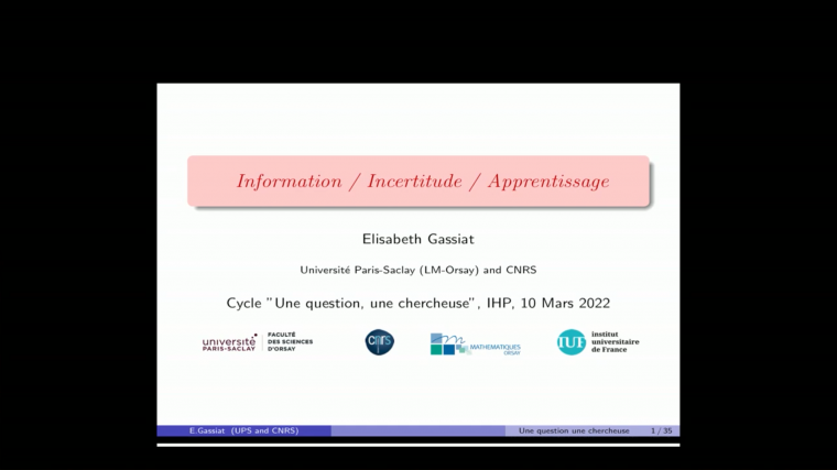 Information / Incertitude / Apprentissage