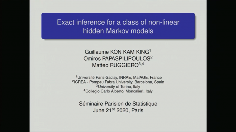 Exact inference for a class of non-linear hidden Markov models on general state spaces