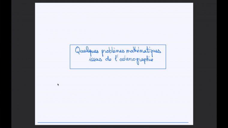Des problèmes de maths qui viennent de l'océanographie