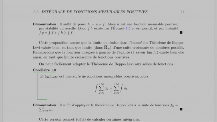 Cours 2MA211.15 (Intégrale de Lebesgue)
