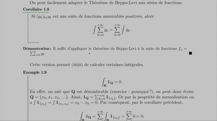 Cours 2MA211.11 (Intégrale de Lebesgue)