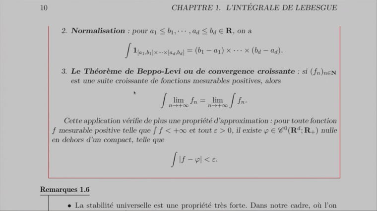 Cours 2MA211.10 (Intégrale de Lebesgue)