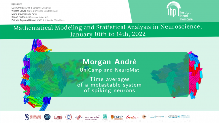 Time averages of a metastable system of spiking neurons