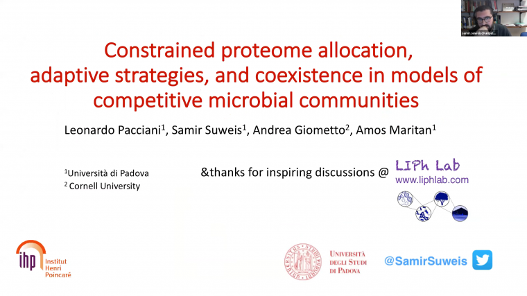 Constrained proteome allocation, adaptive strategies, and coexistence in models of competitive microbial communities