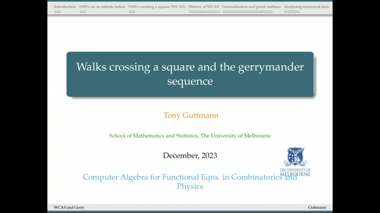 Self-avoiding walks in a square and the gerrymander sequence