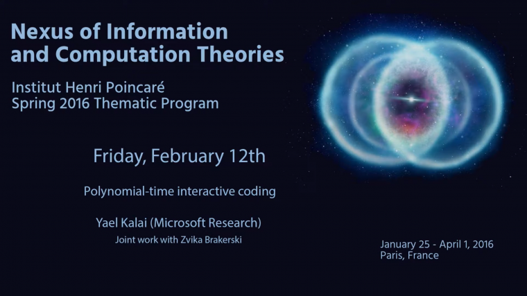 Polynomial-time interactive coding (1/2)
