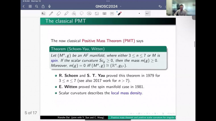 Positive mass theorem and positive scalar curvature in the presence of a singularity