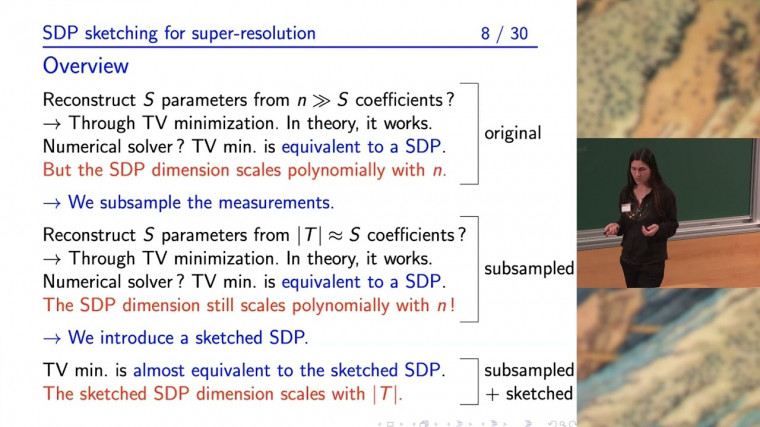 Sketching semidefinite programs for super-resolution problems