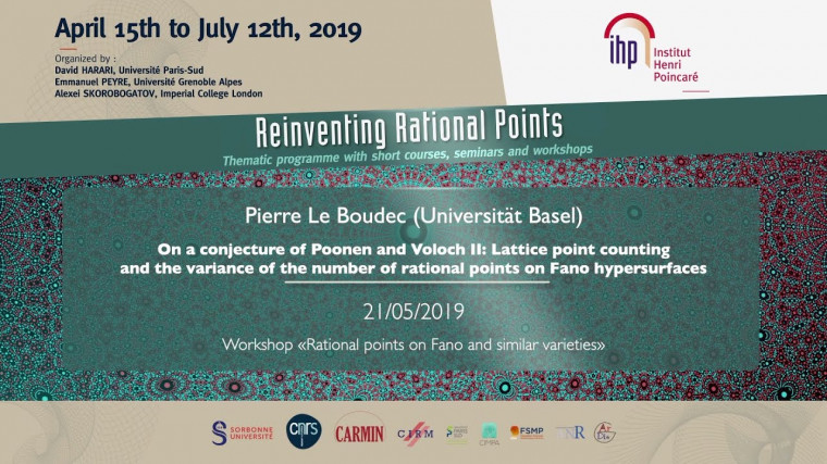 On a conjecture of Poonen and Voloch II: Lattice point counting and the variance of the number of rational points on Fano hypersurfaces