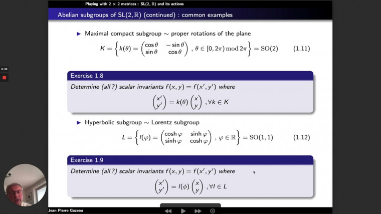 "Illustration of Lie Group Theory with Real Matrices of Order Two" (part 2/3)