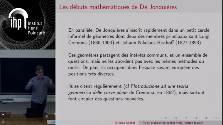 "Une proposition tantôt vraie, tantôt fausse" : autour de la controverse Chasles-De Jonquières