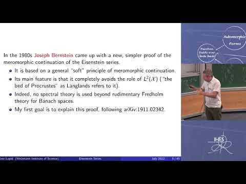 Some Perspectives on Eisenstein Series (1/2)