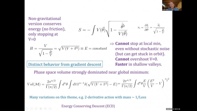 BI for AI: Energy Conserving Dynamics for optimization and sampling