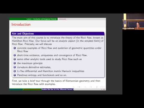 Hamilton Ricci Flow and Li-Yau Differential Harnack Inequalities (1/4)