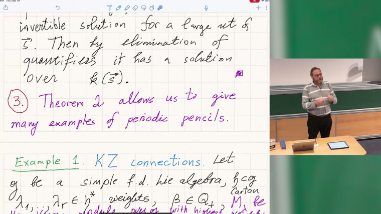 Periodic pencils of flat connections and their $p$-curvature