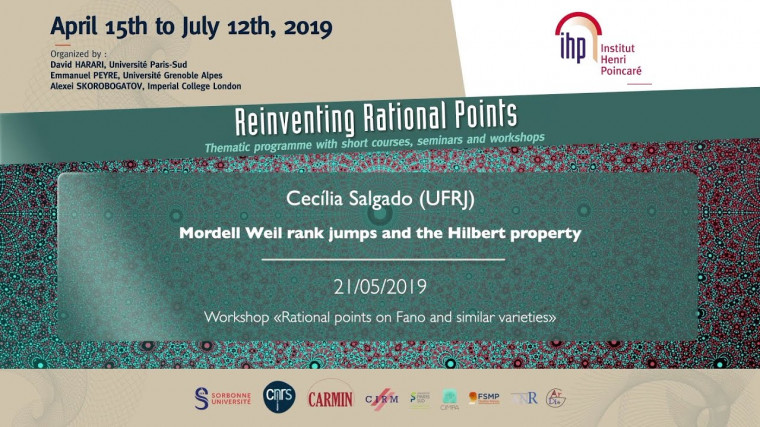 Mordell Weil rank jumps and the Hilbert property