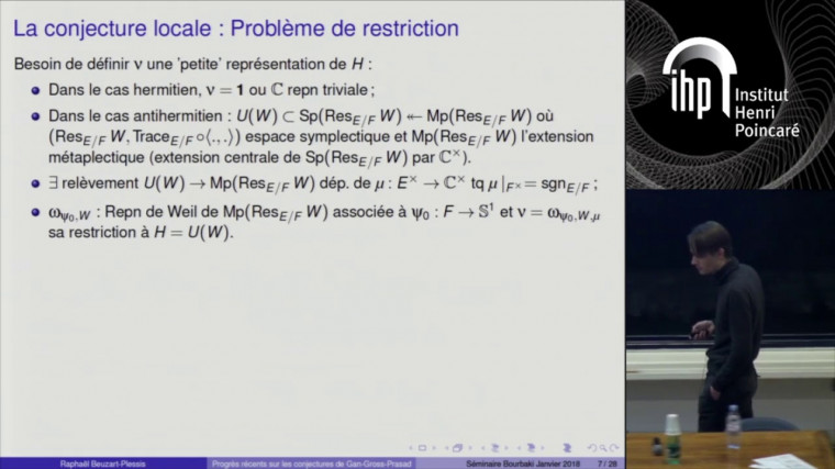 [1140] Progrès récents sur les conjectures de Gan-Gross-Prasad