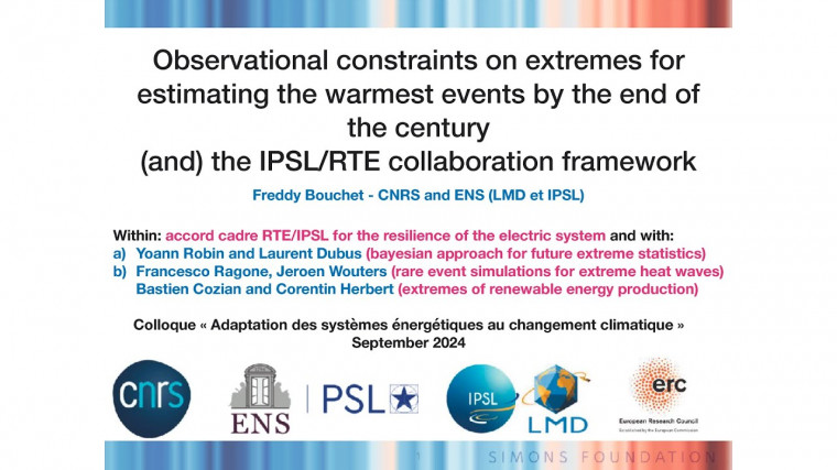 Observational constraints on extremes for estimating the warmest events by the end of the century (and) the IPSL/RTE collaboration framework