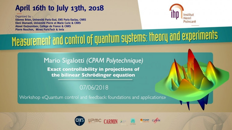 Exact controllability in projections of the bilinear Schrödinger equation