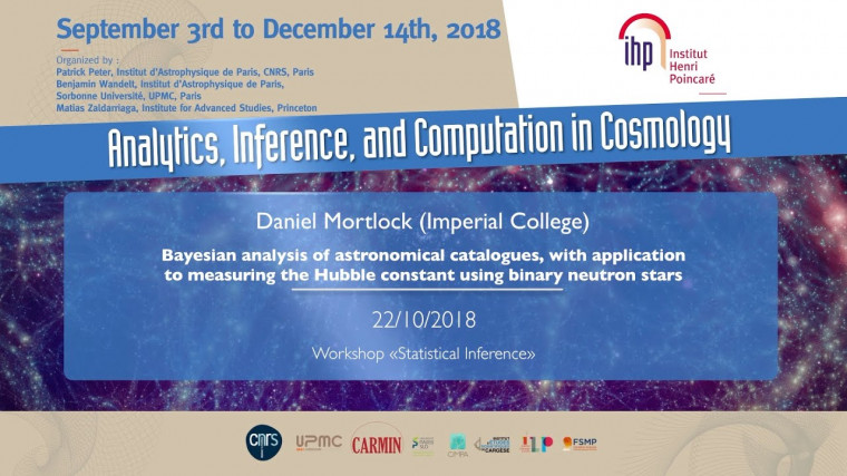 Bayesian analysis of astronomical catalogues, with application to measuring the Hubble constant using binary neutron stars