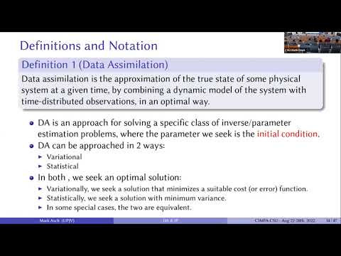 Data Assimilation for Environmental Problems (2/4)