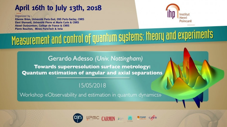 Towards superresolution surface metrology: Quantum estimation of angular and axial separations