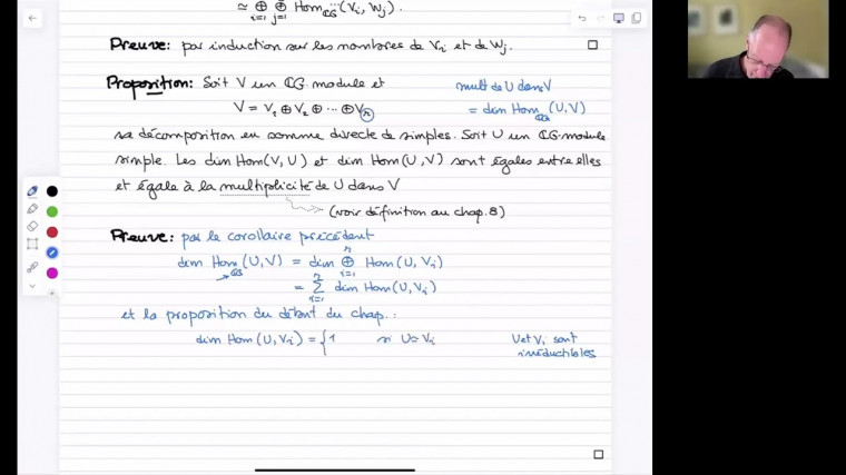 Théorie de la représentation des groupes finis (12/26)