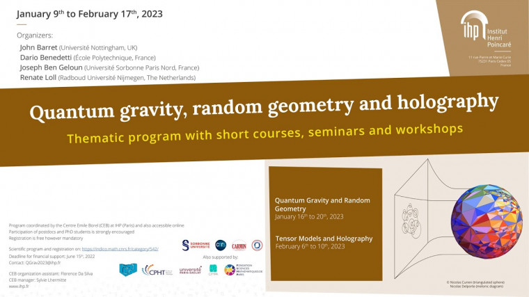 Presentation of the T1A 2023 : "Teaser Quantum gravity, random geometry and holography"