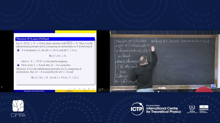 Semi-group theory: Abstract Cauchy problem and evolution equations (4/4)