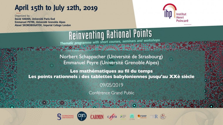 Les mathématiques au fil du temps : les points rationnels, des tablettes babyloniennes jusqu’au XXè siècle