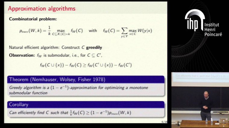 Algorithmic Aspects of Optimal Channel Coding