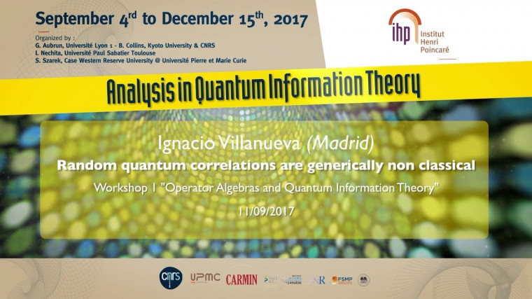 Random quantum correlations are generically non classical