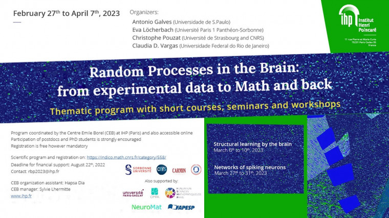 Presentation of the T1B 2023 : "Random Processes in the Brain"